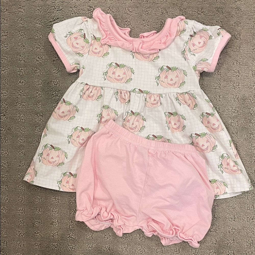Pink Pumpkin Baby Dress Set